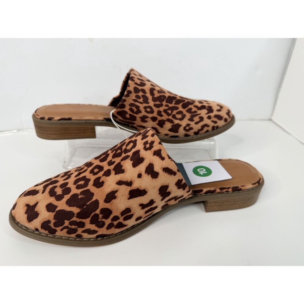 Universal Thread Rita Mules Womens 10 Cheetah Leopard Slip On Flats‎
